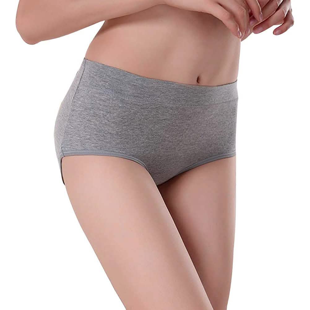 Lot de 5 : Culottes Femme Taille Moyenne Anti-Bourrelets Couverture Complète en Coton