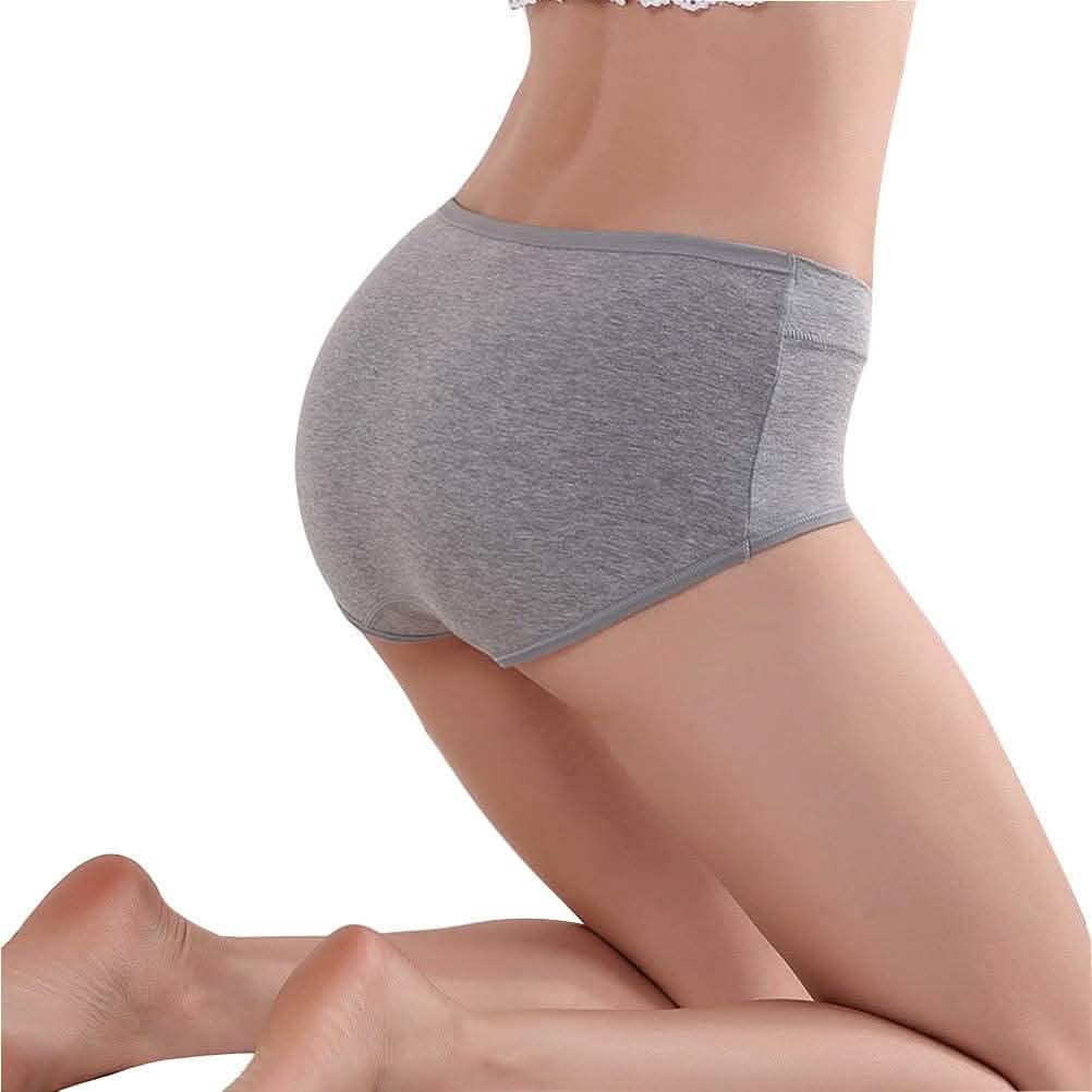 Lot de 5 : Culottes Femme Taille Moyenne Anti-Bourrelets Couverture Complète en Coton