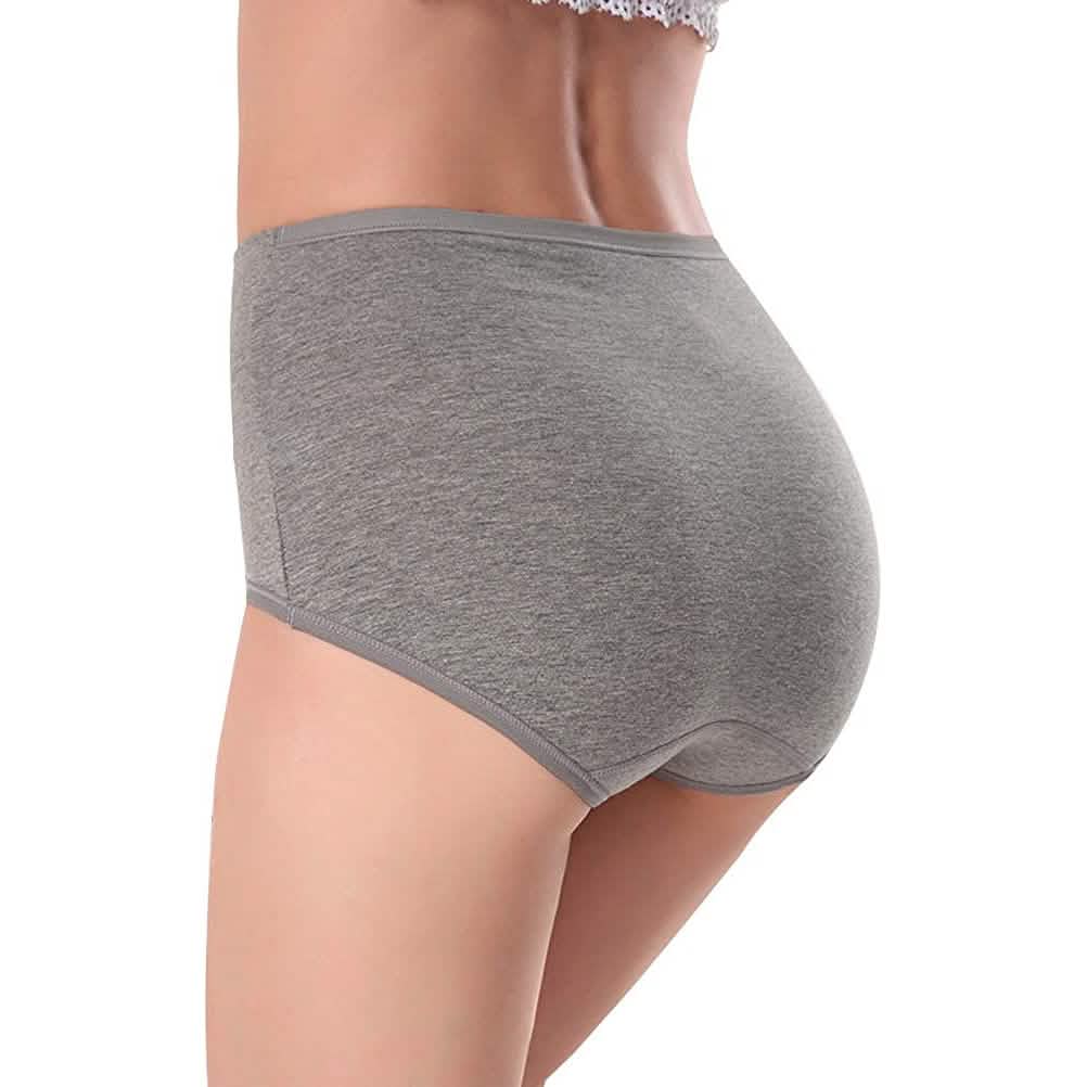 Lot de 5 : Culottes Femme Taille Moyenne Anti-Bourrelets Couverture Complète en Coton