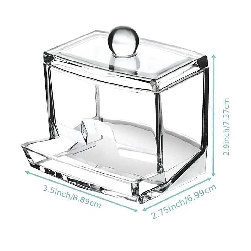 Porte-coton-tige Distributeur de boules de coton Organisateur Récipients de rangement transparents