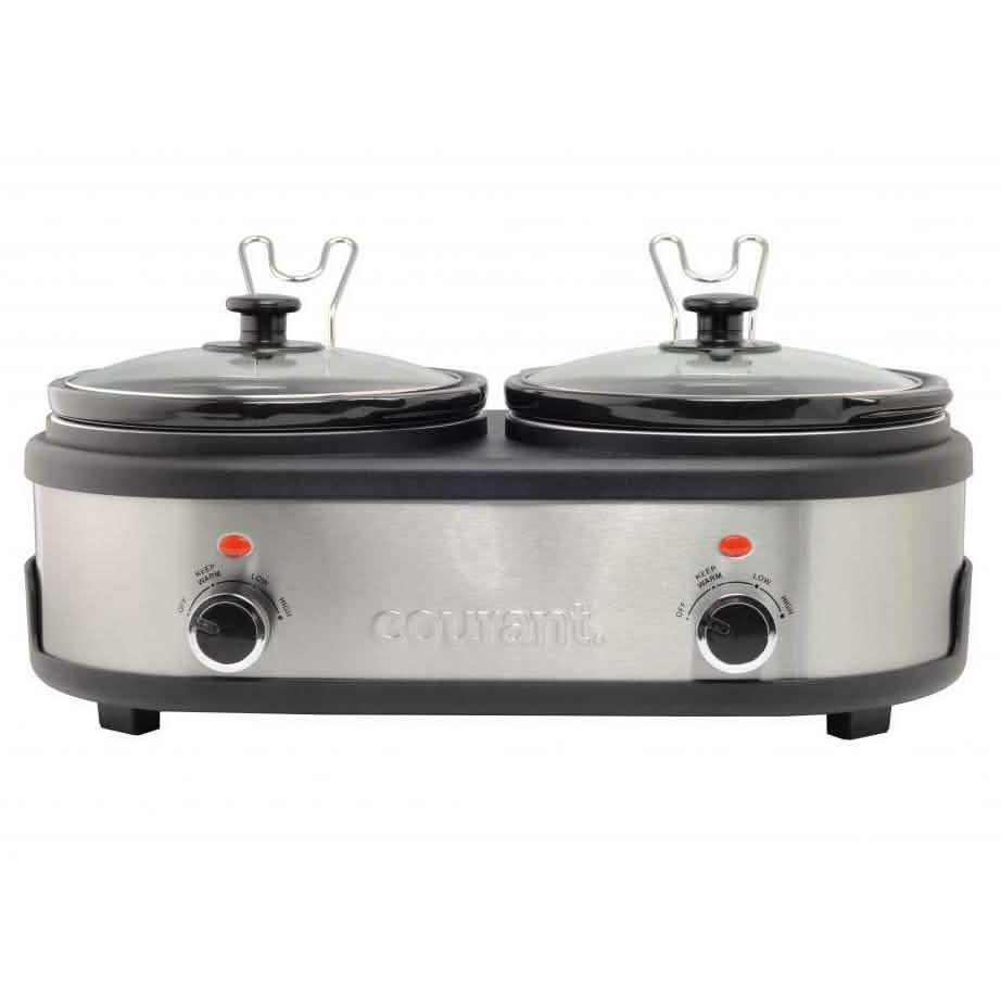 Courant 2.5 QT Double Slow Cooker - Stainless Steel