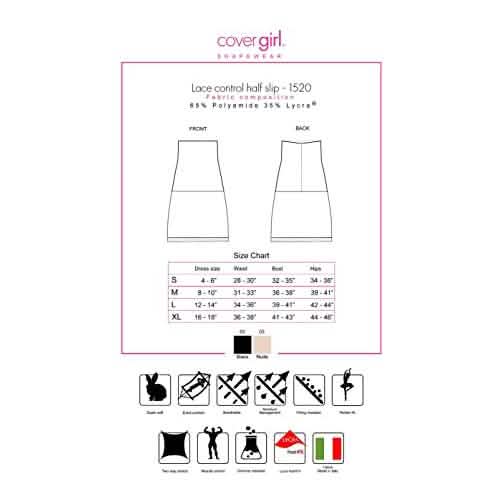 Jupon gainant mi-long effet ventre plat avec dentelle pour femme Cover Girl Shapewear Paris