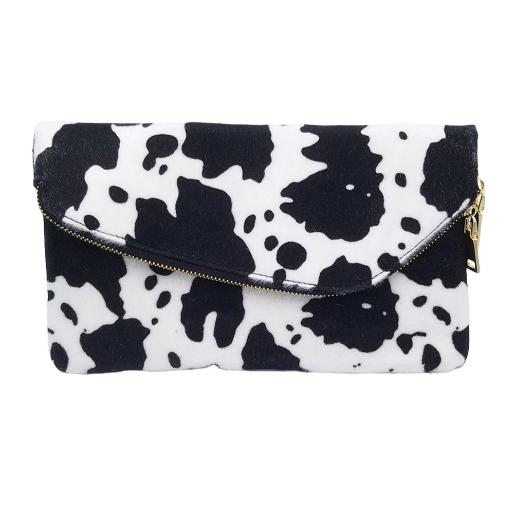 Cow Patterned Folding Clutch Bag