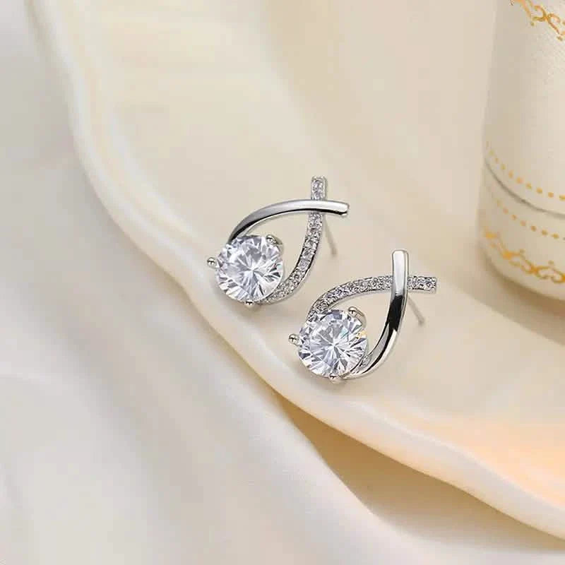 Creatively Designed Cross Earrings With Sparkling Zirconia for Women