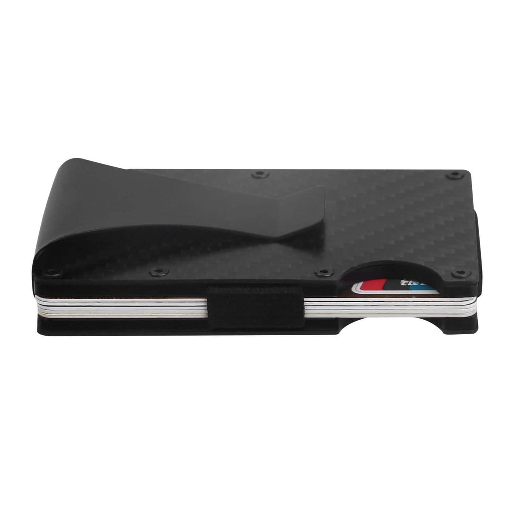 Porte-cartes avec pince à billets en fibre de carbone anti-RFID pour homme