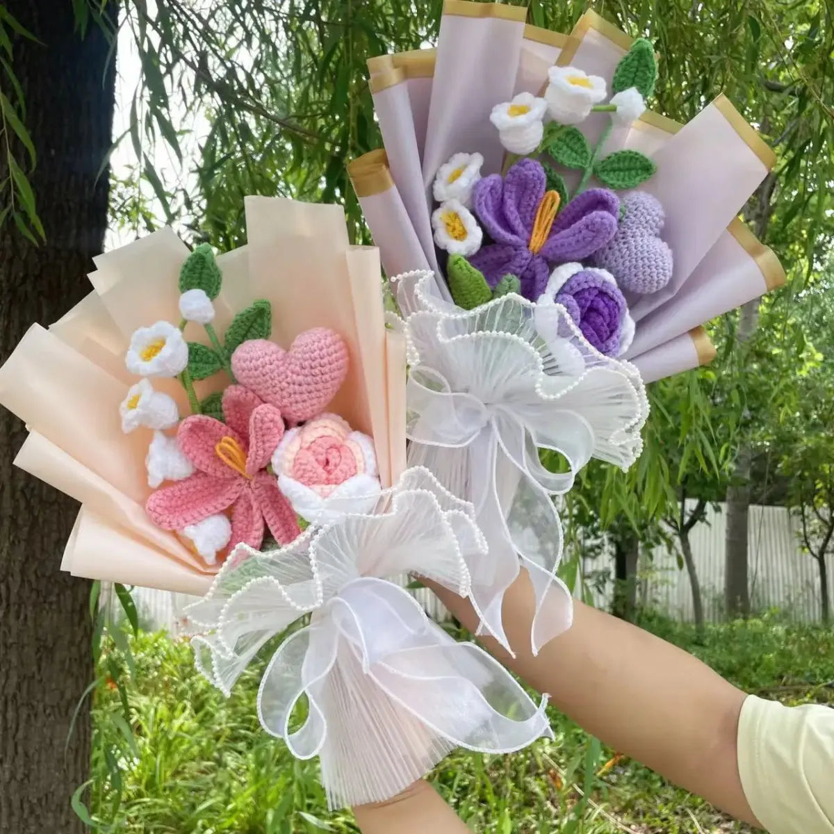 Crochet Rose Bouquet – Handmade Knit Flowers
