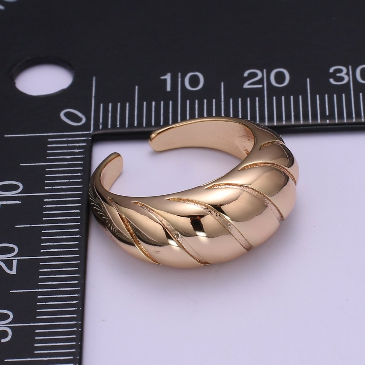 Croissant Ring 18k Gold Filled Open Adjustable Tiny Geometric Casual Daily Wear Ring Jewelry O-955
