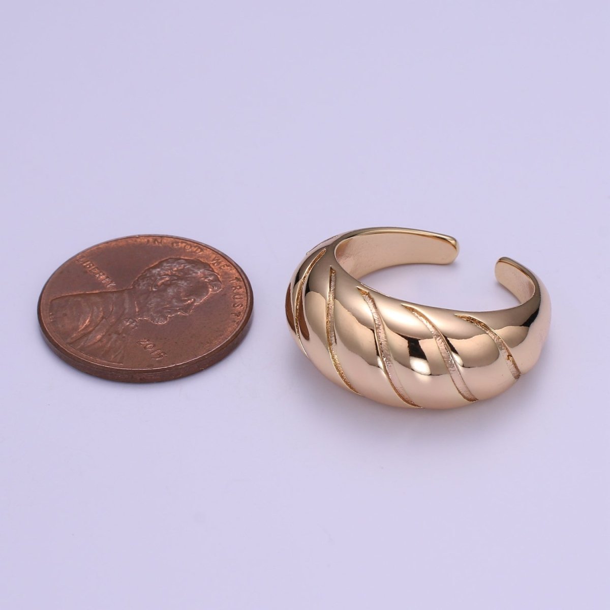 Croissant Ring 18k Gold Filled Open Adjustable Tiny Geometric Casual Daily Wear Ring Jewelry O-955