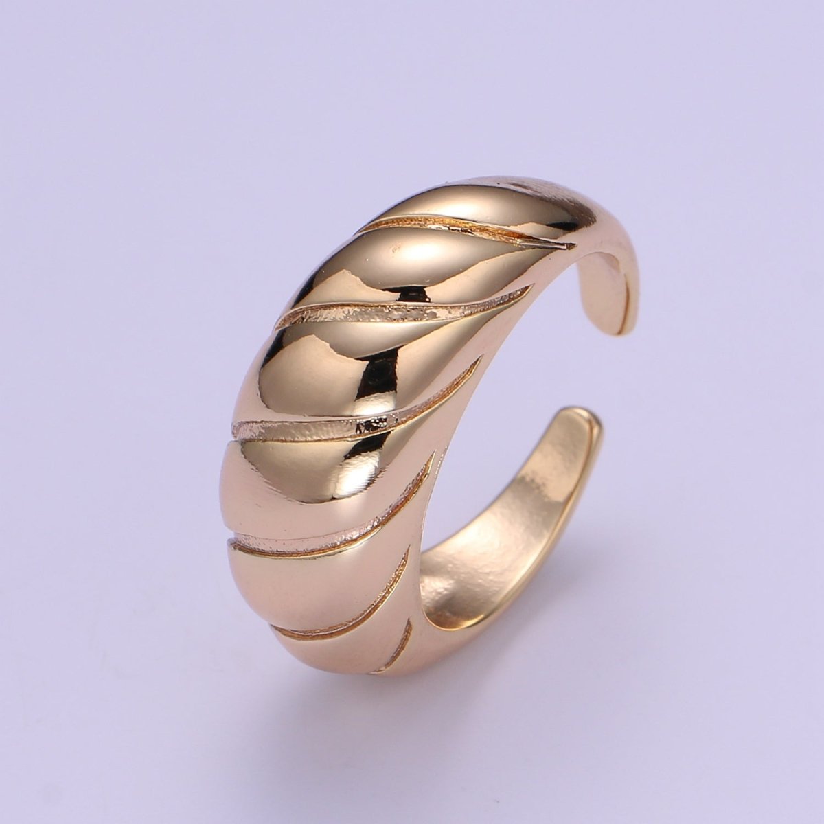 Croissant Ring 18k Gold Filled Open Adjustable Tiny Geometric Casual Daily Wear Ring Jewelry O-955