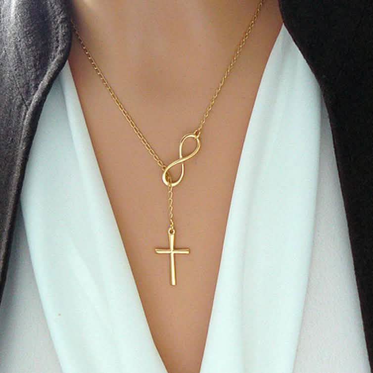 Cross Lariat Necklace