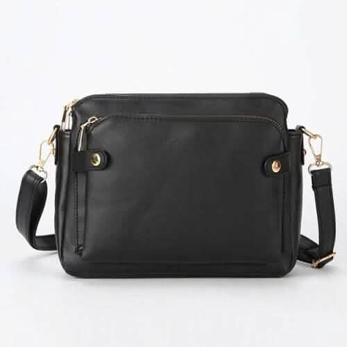 Sac bandoulière en cuir et pochette