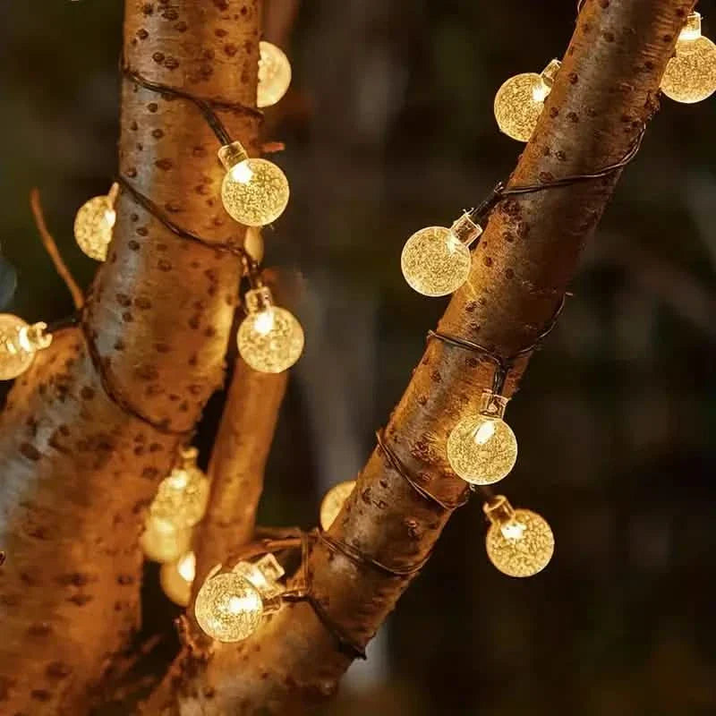 Guirlande Solaire Lumineuse Boules Cristal