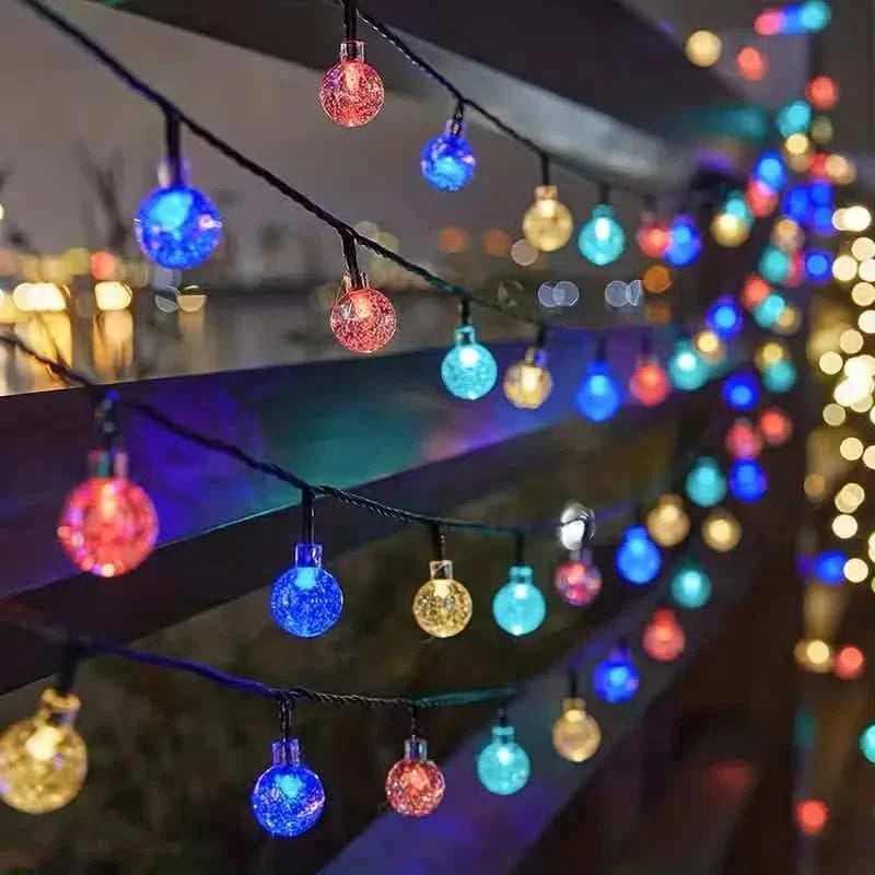 Guirlande Solaire Lumineuse Boules Cristal