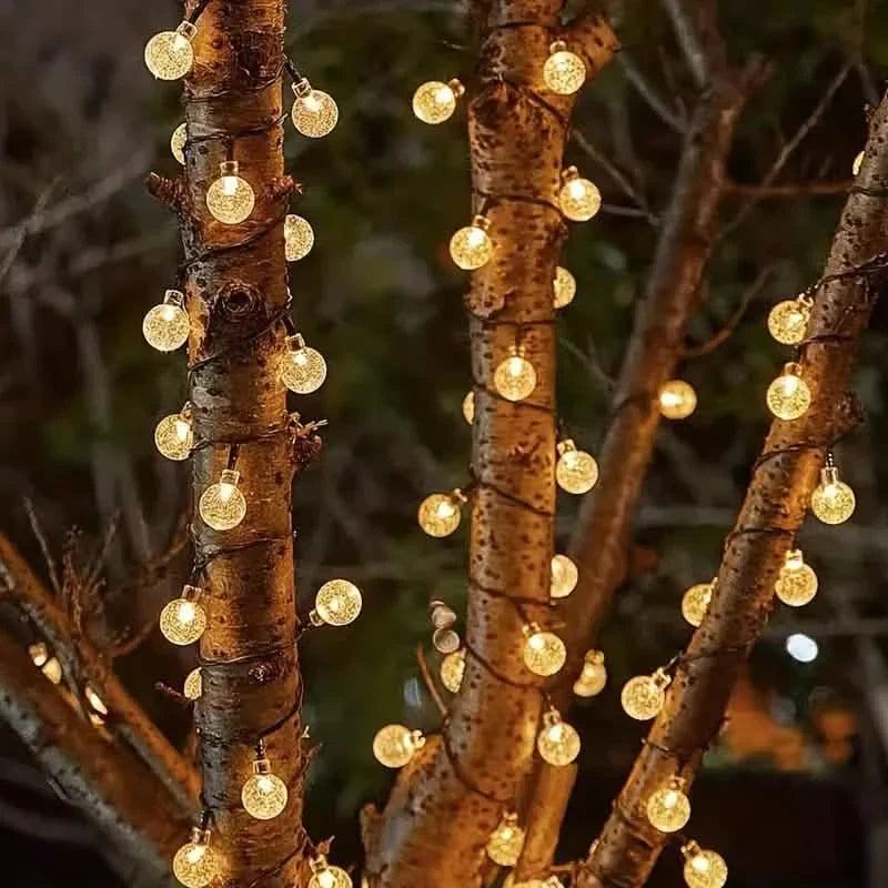 Guirlande Solaire Lumineuse Boules Cristal