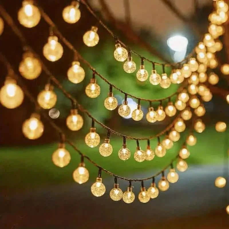 Guirlande Solaire Lumineuse Boules Cristal