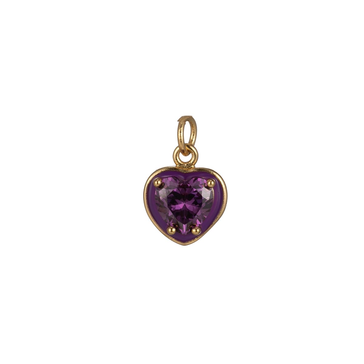 Crystal Heart Gold Filled Charm M-247-M-254