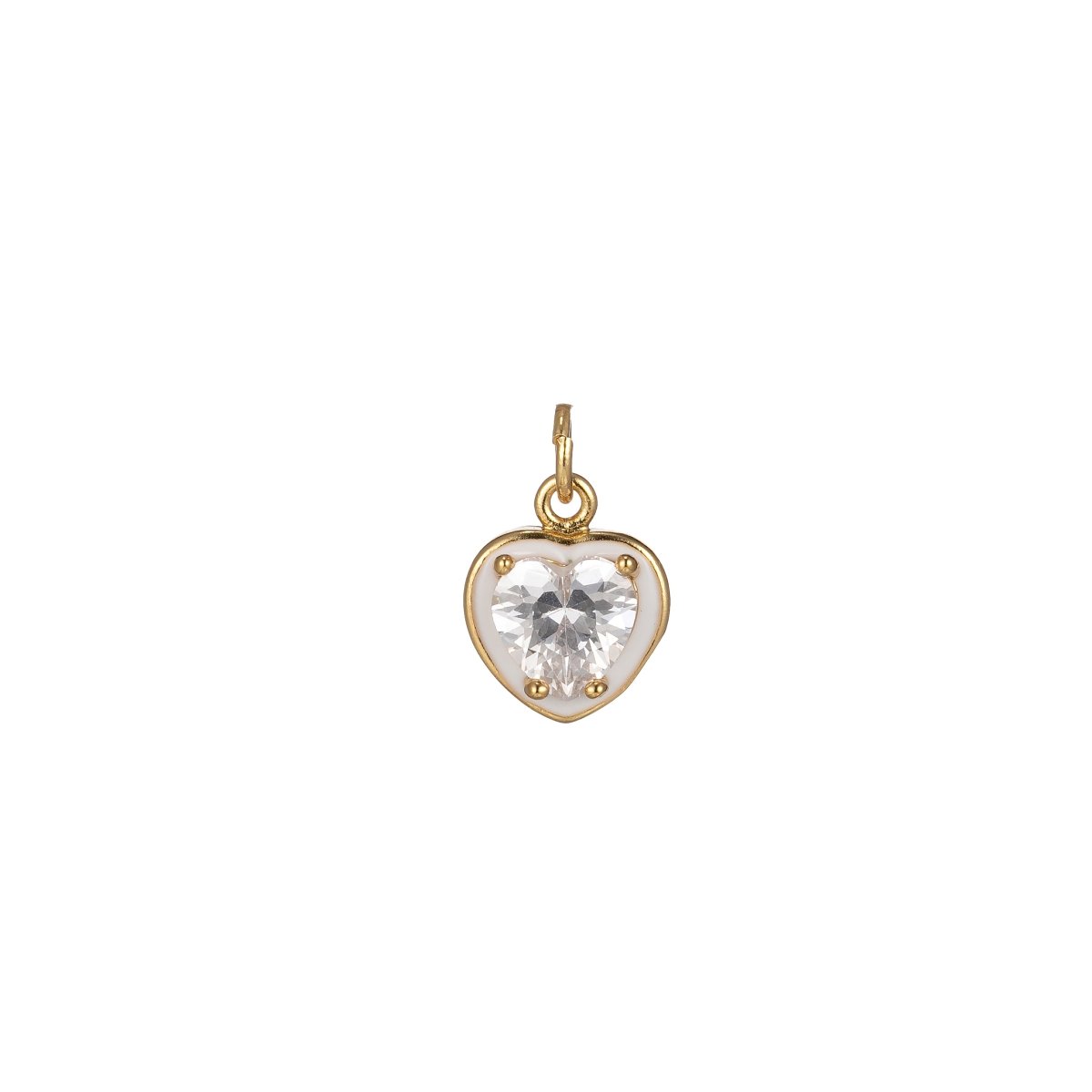 Crystal Heart Gold Filled Charm M-247-M-254