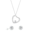 Crystal Heart Necklace and Stud Set