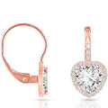 Boucles d'oreilles cœur halo à levier arrière en cristal