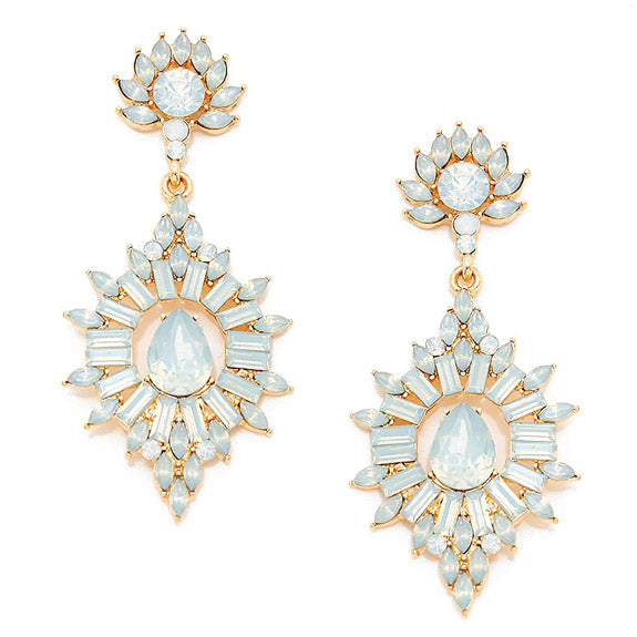 Crystal Rhinestone Flame Evening Earrings