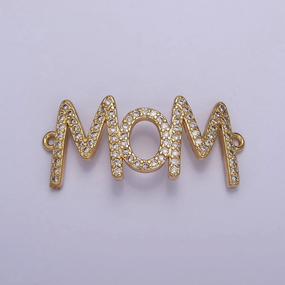 Cubic Mom Charm Connector Necklace Pendant 16k gold Filled Mother Mom Mama Link Connector for Bracelet Necklace Motherhood F-164