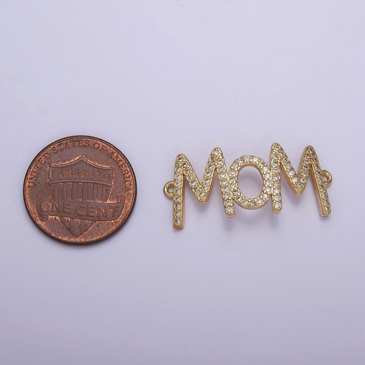 Cubic Mom Charm Connector Necklace Pendant 16k gold Filled Mother Mom Mama Link Connector for Bracelet Necklace Motherhood F-164