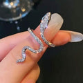 Cubic Zirconia Wrapped Small Snake Opening Adjustable Ring