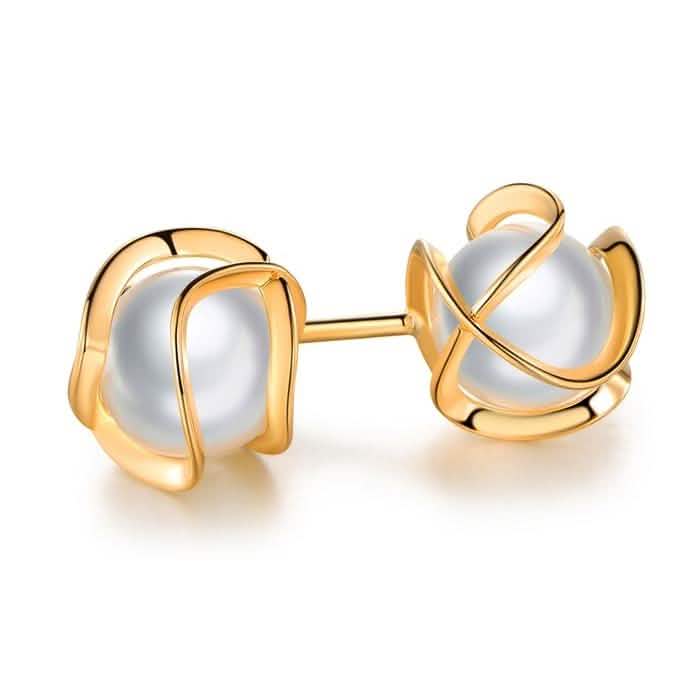 Cultured Freshwater Pearl Cage Earrings