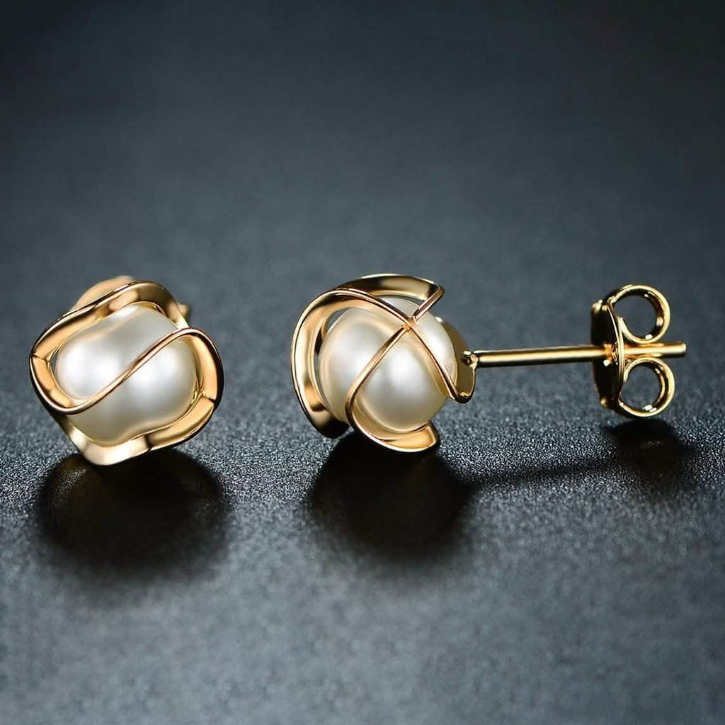 Cultured Freshwater Pearl Cage Earrings