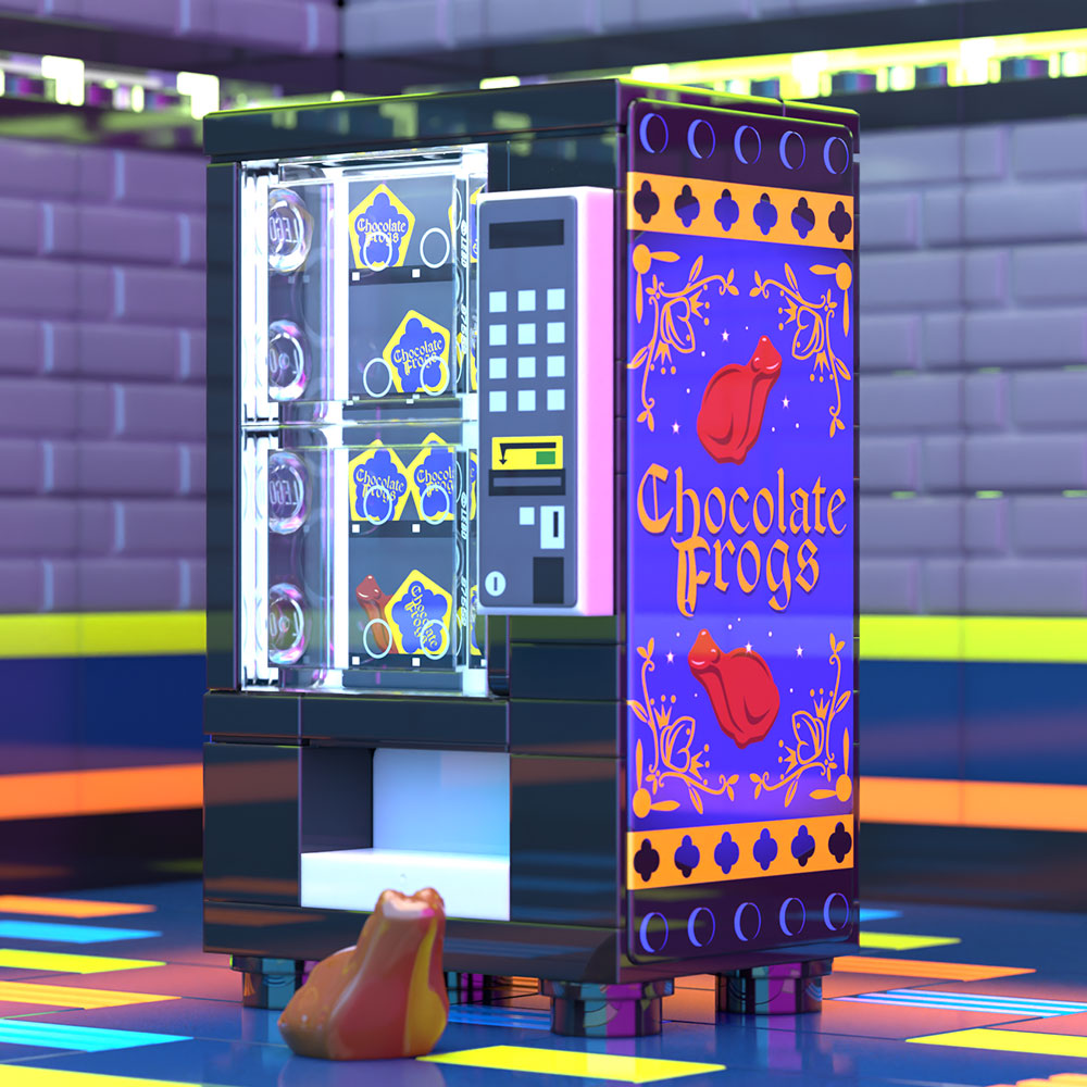 Chocolate Frogs Vending Machine Building Set made using LEGO parts