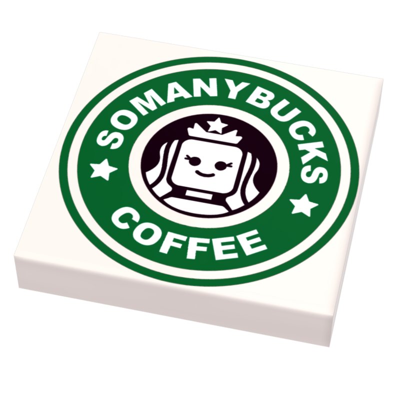 ソーマニーバックス コーヒーサイン（2x2タイル） - LEGOパーツ使用 B3カスタムズ