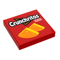 Crunchitos Nacho Cheese Minifig Snack (2x2 Tile) made using LEGO parts - B3 Customs