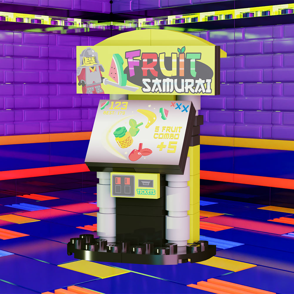 Kit de construction d'arcade Fruit Samurai fabriqué avec des pièces LEGO - B3 Customs