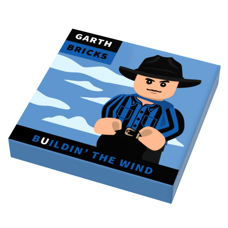 Garth Bricks construisant la pochette de l'album de musique Wind (Tuile 2x2)