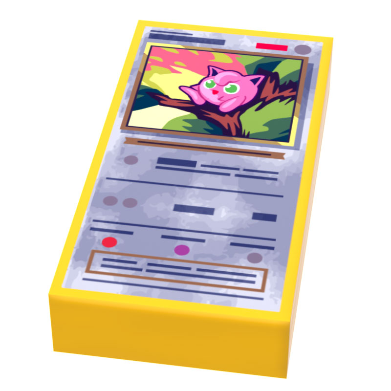 ピンクバルーン - ポケットボールカード（1x2 タイル）ミニフィグ用