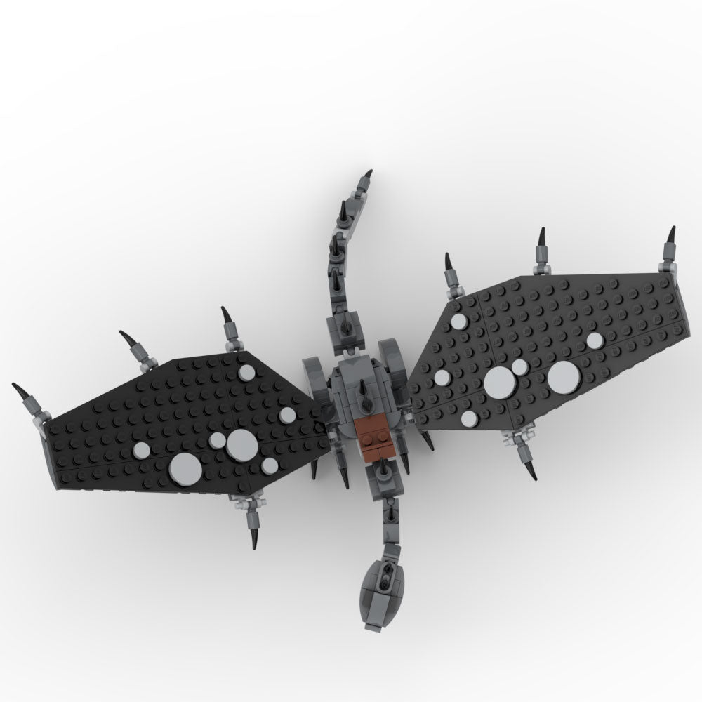Fell Beast w/ Ringwraith Minifig Building Set made using LEGO parts - B3 Customs