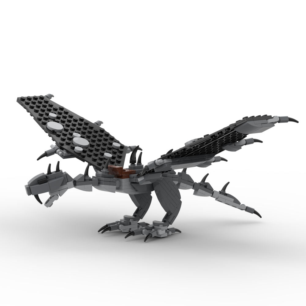 Fell Beast w/ Ringwraith Minifig Building Set made using LEGO parts - B3 Customs