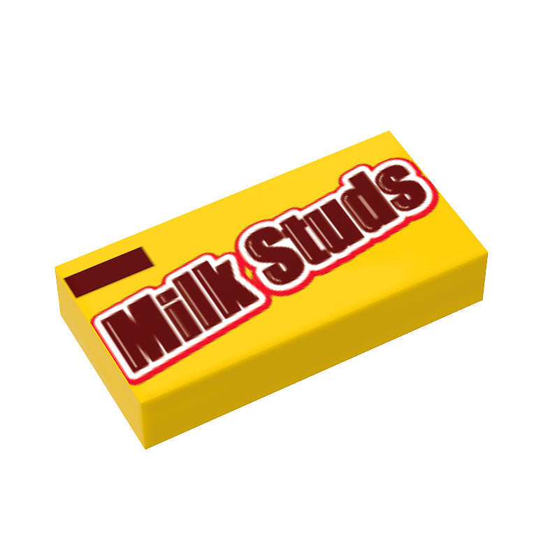 Milk Studs Tuile 1x2 imprimée sur mesure fabriquée à partir de pièces LEGO - B3 Customs