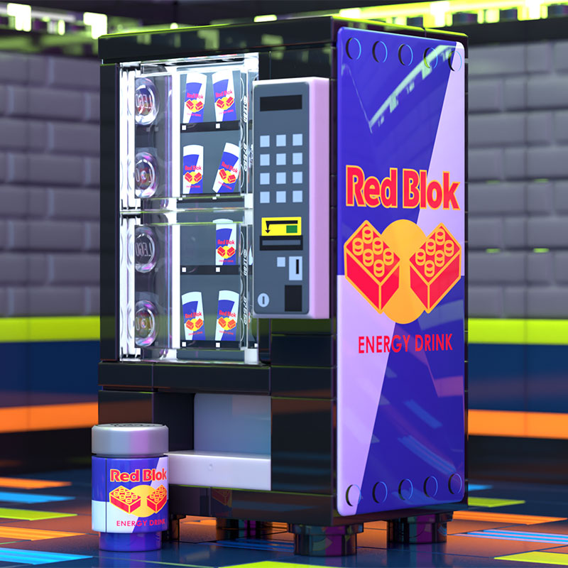レッドブロック エナジードリンク自動販売機 LEGOパーツ使用 - B3 カスタムズ