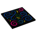 Tapis d'arcade rétro années 80 et 90 (spirales) - Tuile 6x6 imprimée sur mesure pour MOCs LEGO
