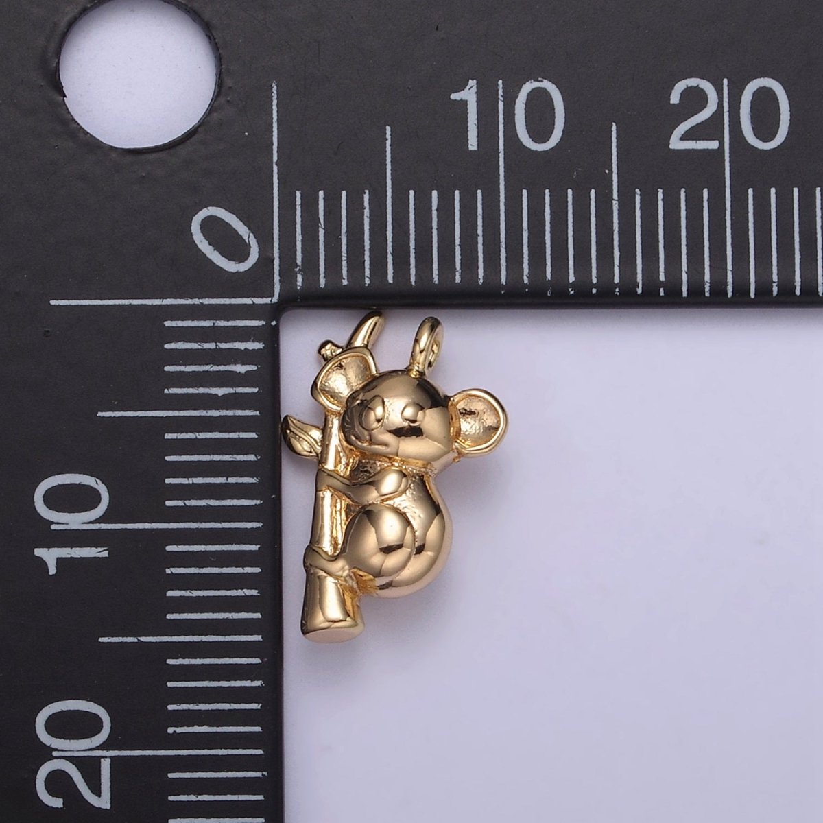 Cute 16k Gold Filled Koala Charm Animal Australia Pendant for Necklace Bracelet Earring Supply N-355