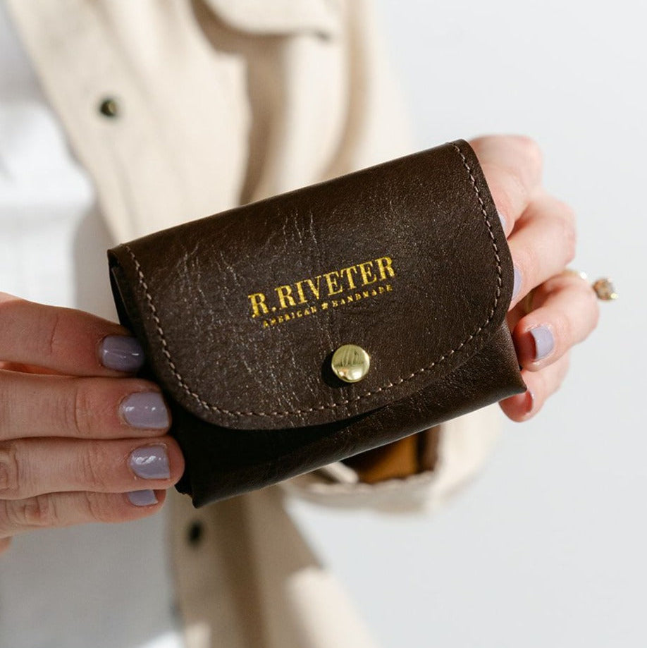 Ida Mini | Signature Brown Leather Card Holder Wallet