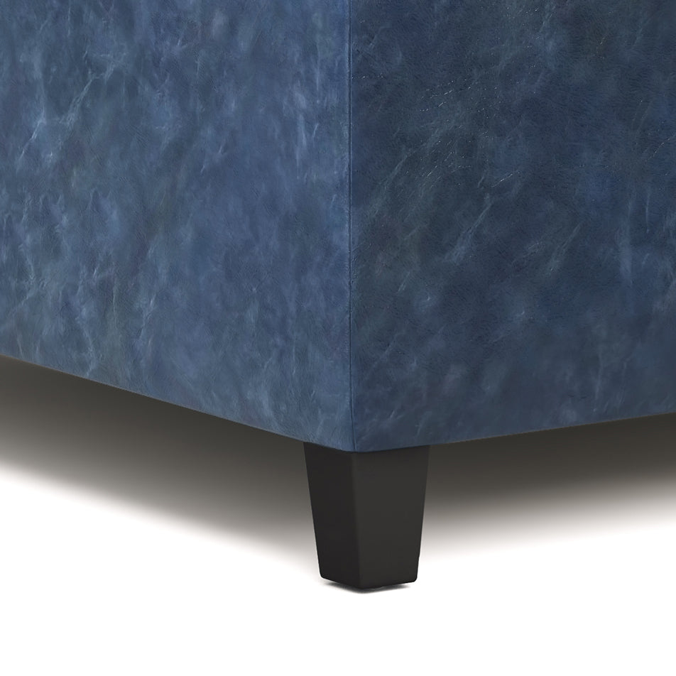 Harrison 36 Inch Wide Coffee Table Storage Ottoman in Denim