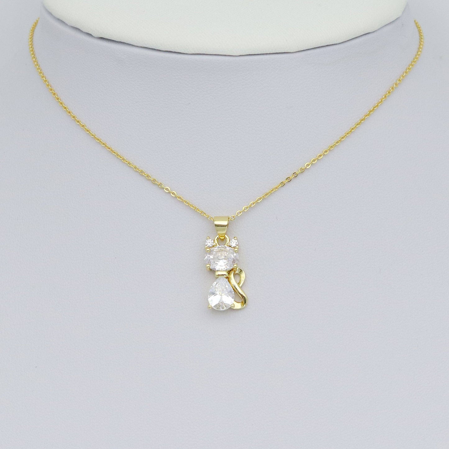 Crystal Cute Cat  Charm Pendant, Sku#LK1015