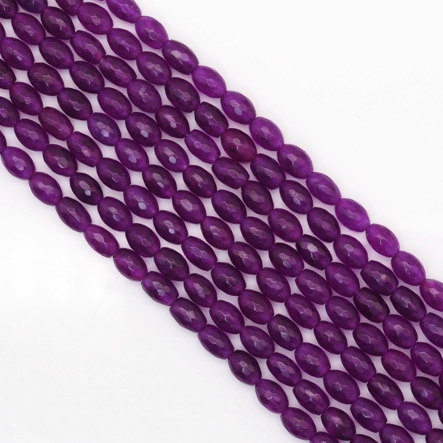 Rice Shape Faceted Purple Jade Beads, Sku#U1717