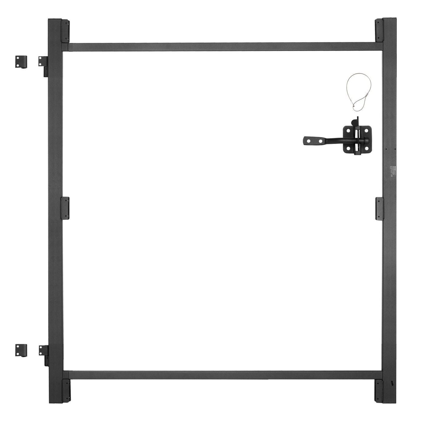 Gate Building Kit Fits 40 to 72 in Wide Openings 4 to 5 ft High Fence Black