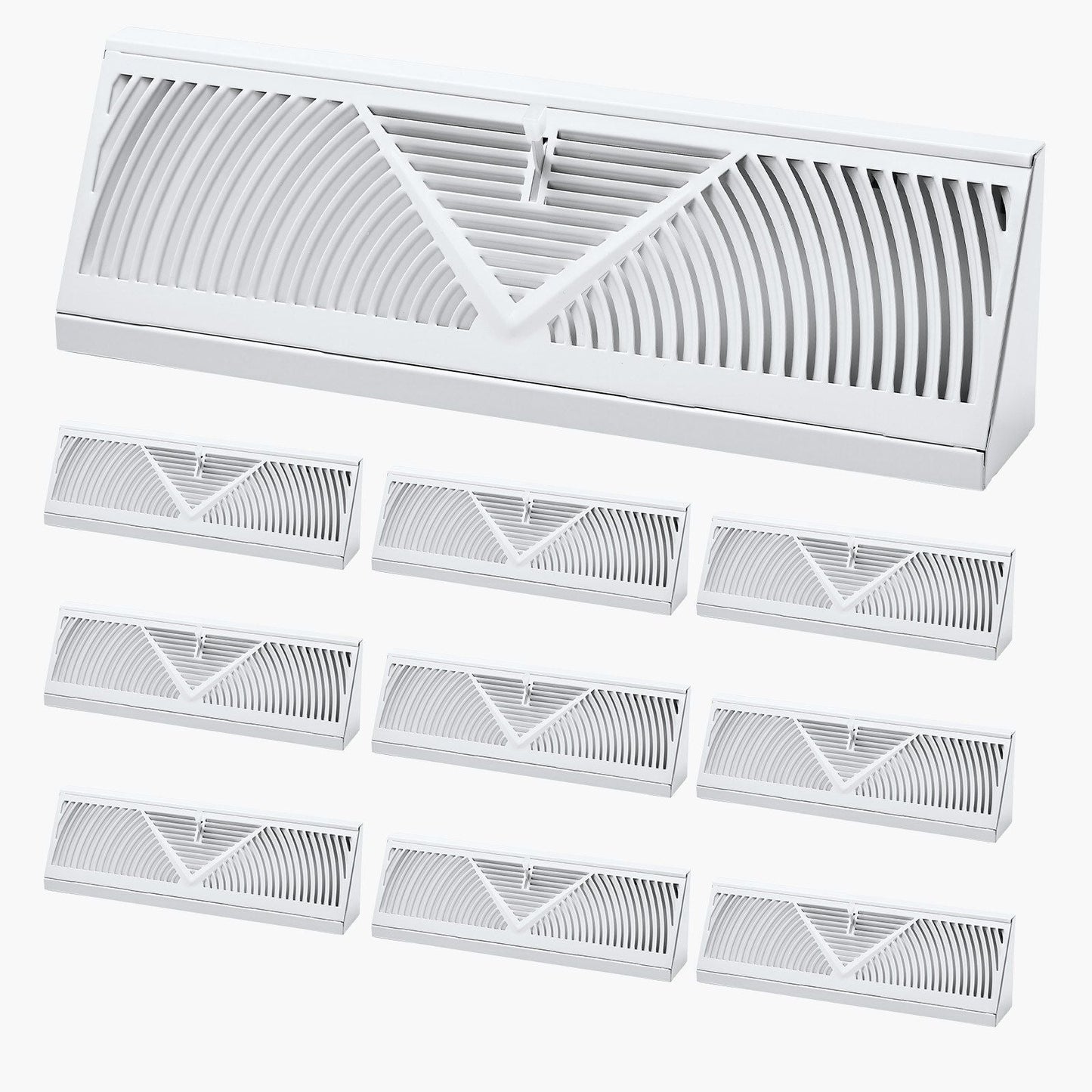 Floor Registers 15-Inch 10-Pack Floor Vents for HVAC Baseboard Registers White
