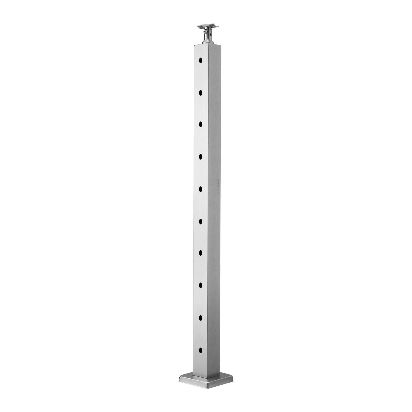 1-Pack Cable Railing Post, 36x2x2 In Horizontal-Hole Deck Railing Post with Pre-Drilled Holes, Stainless Steel Cable Rail Post with Horizontal and Curved Bracket, Silver, 1JZLGZXYS91466KZK001V0