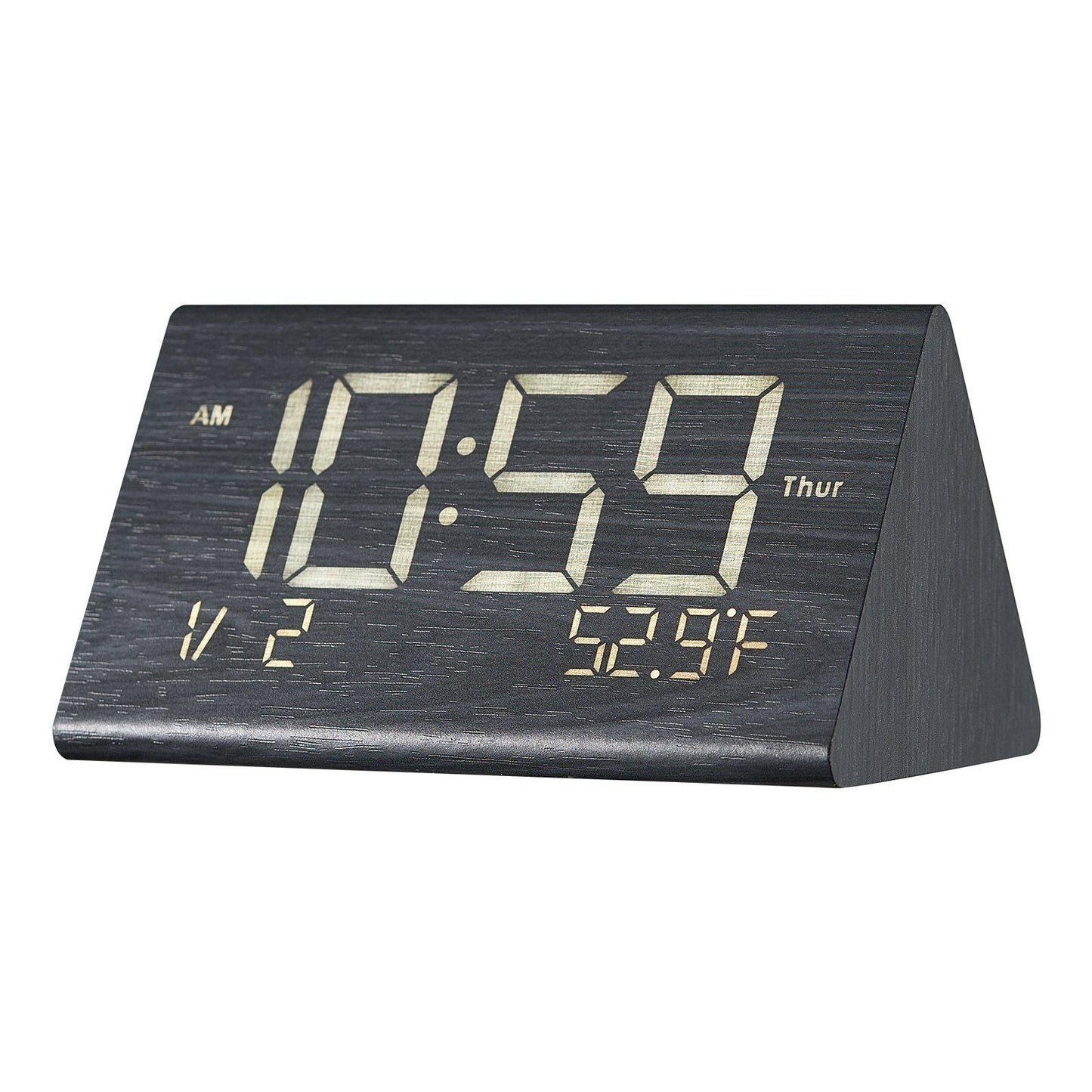 Digital Alarm Clock with Dual Alarm USB Night Light Desktop Clock Black