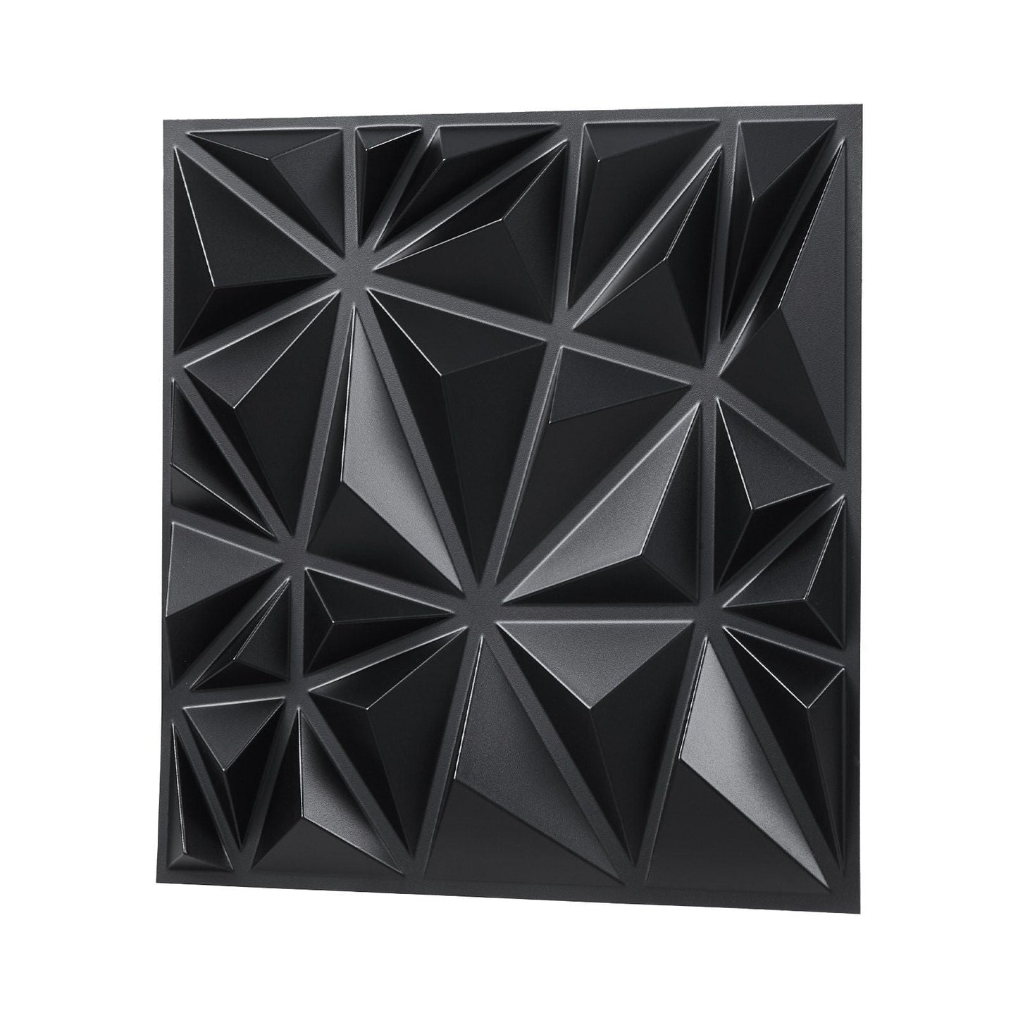 3D Wall Panels 33-Pack 11.81 x 11.81'' PVC 32 Sq.Ft Coverage Diamond Matte Black